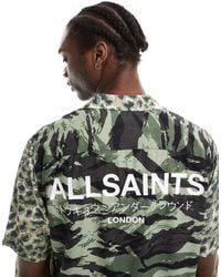 AllSaints - Underground - camicia con stampa mimetica - Lyst
