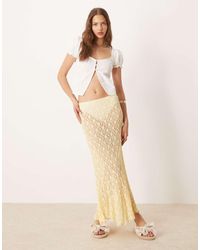ASOS - Sheer Lace Midi Skirt With Godet Hem - Lyst