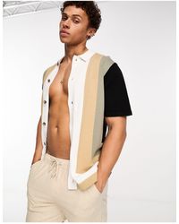 SELECTED - Camisa beis con diseño color block - Lyst