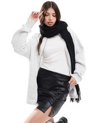 ASOS - Split Front Leather Look Mini Skirt - Lyst