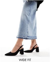 ASOS - Wide Fit Sutton Slingback Mid Block Heeled Shoes - Lyst