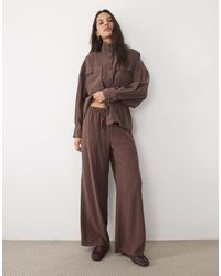 New Look - Cupro Look Wide Leg Trouser Co-Ord - Lyst