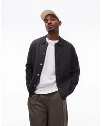 ARKET - Boiled Wool Oversized Cardigan With Button Front And Polo Collar - Lyst