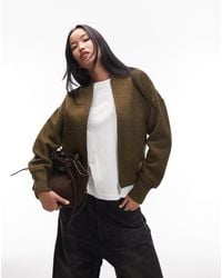ARKET - Bomber en laine majoritaire avec fermeture éclair devant - kaki - Lyst