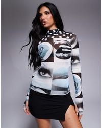 AFRM - Zadie Mock Neck Long Sleeve Top - Lyst