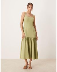 Six Stories - Drop Hem Midaxi Dress - Lyst