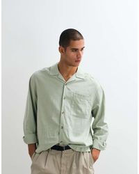 ASOS - Boxy Oversized Revere Linen Blend Shirt - Lyst