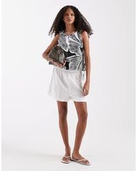 River Island - Linen Blend Palm Print Tank Co-Ord - Lyst