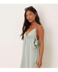 Vila - Bow Detail Mini Dress - Lyst