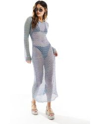 ASOS - Knitted Midaxi Dress With Long Sleeves - Lyst