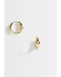 Pieces - Small Chunky Hoop Earrings - Lyst