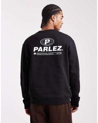Parlez - Sweatshirt Met Gezeefdrukte Grafische Print En Logo Op De Achterkant - Lyst