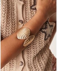 ASOS - Large Cuff Bracelet With Shell Design - Lyst