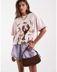 ASOS - Oversized T-Shirt With Lobster & Crabs Graphic - Lyst