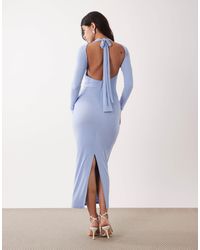 ASOS Floral Embroidered Dobby Mesh Flutter Sleeve Maxi Dress in Pink | Lyst
