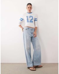 ASOS - 3/4 Sleeve Baby Tee With Varsity Graphic - Lyst