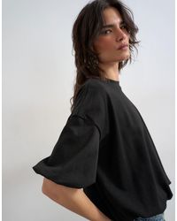 TOPSHOP - Bubble Hem Tee - Lyst
