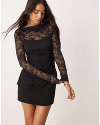 Forever New - Vestido Corto De Manga Larga De Encaje De - Lyst