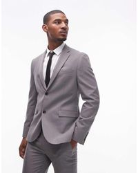 TOPMAN - Giacca Da Abito Skinny Grigia - Lyst
