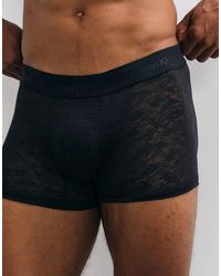 Calvin Klein - Sculpt Low Rise Lace Trunks - Lyst
