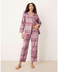 Mango - 100% Cotton Checked Pyjama Trouser Co-ord - Lyst