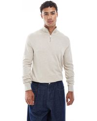 Jack & Jones - Pull à col zippé - beige - Lyst