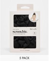 Kitsch - Satin Sleep Scrunchies 5 Pack - Black - Lyst