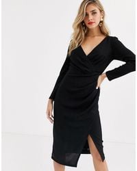 lipsy sleeveless ruched jersey dress