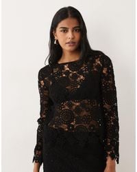 Mango - Isabel - top d'ensemble au crochet riche en coton à fleurs - Lyst