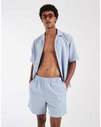 ASOS - Co-ord Waffle Textured Mid Length Shorts - Lyst