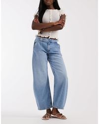 ONLY - Avona - jean ample à taille mi-haute - clair délavé - Lyst