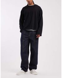 Calvin Klein - Pleated Wide Leg Jeans - Lyst