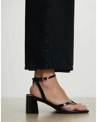 River Island - Block Heel Toe Thong Sandals - Lyst