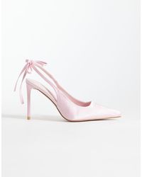 SIMMI - Simmi London Celina Slingback Heeled Shoes With Bow - Lyst