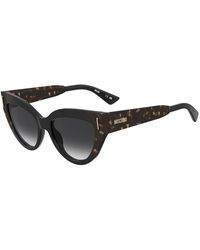 Moschino - Moschino Cat Eye Zonnebril Met Donkergrijze Getinte Glazen - Lyst