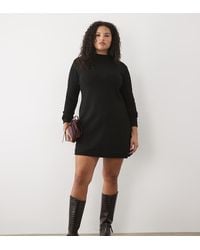 Pieces Plus - Pieces Curve Long Sleeve Knitted Mini Dress - Lyst