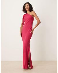 Mango - Tie Detail One Shoulder Maxi Dress - Lyst