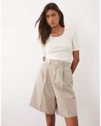 Mango - 100% Cotton Cuffed Sleeve T-shirt - Lyst