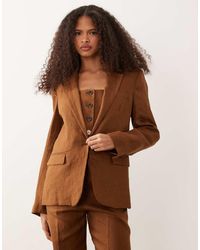 Mango - Boreli 100% Linen Tailored Blazer Co-ord - Lyst