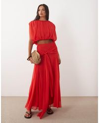 ASOS - Chiffon Drape Detail Maxi Skirt - Lyst