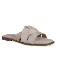 SEQWL Wide Fit - Flat Mules Minimalist Slides With Crossover Strap Detail - Lyst