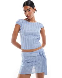 Mango - T-shirt d'ensemble à rayures avec dos décolleté - Lyst