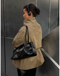 NA-KD - Squared Leather Tote Bag - Lyst