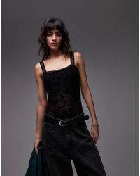 AllSaints - Flocked Charli Bodysuit - Lyst