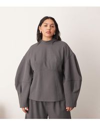 ARRANGE - Curve Tailored Seam Detail Sculpted Top With Ovoid Sleeve - Lyst