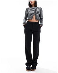 ONLY - Mid Rise Straight Leg Trouser - Lyst