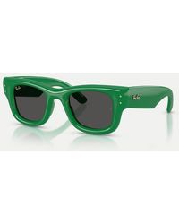 Ray-Ban - Gafas De Sol Verdes Cuadradas Gruesas Con Lentes Negras Wayfarer Puffer De - Lyst