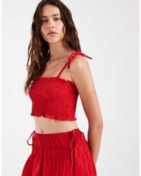 ASOS - Linen Look Shir Bralet Top - Lyst