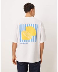 ASOS - Super Heavyweight Oversized T-shirt With Lemon Graphic And Embroidery - Lyst