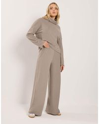 Long Tall Sally - Ribbed Wide Leg Trousers - Lyst